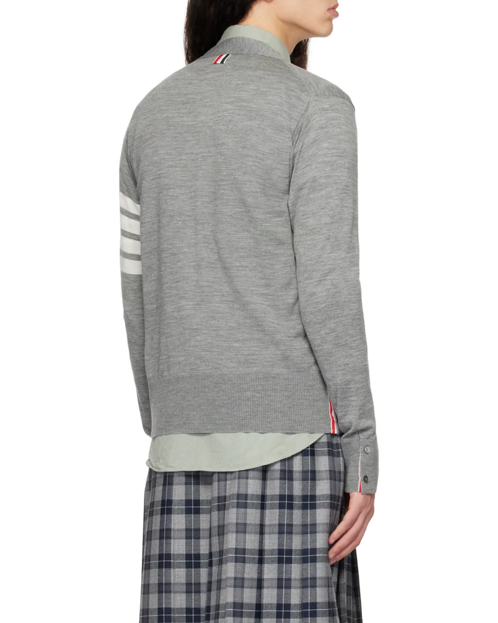 Thom Browne 4-Bar V-Neck Knit Cardigan
