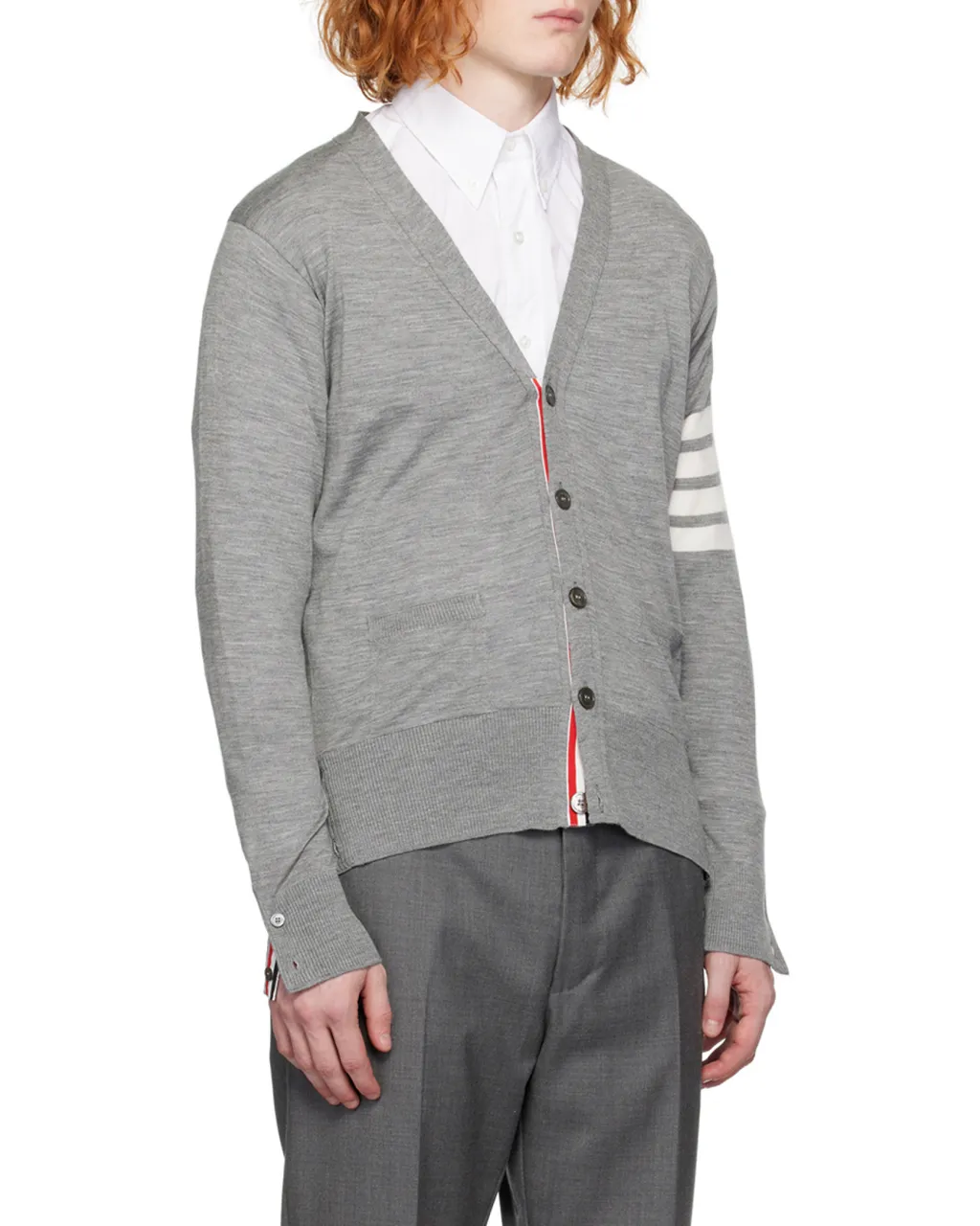 Thom Browne 4-Bar V-Neck Knit Cardigan