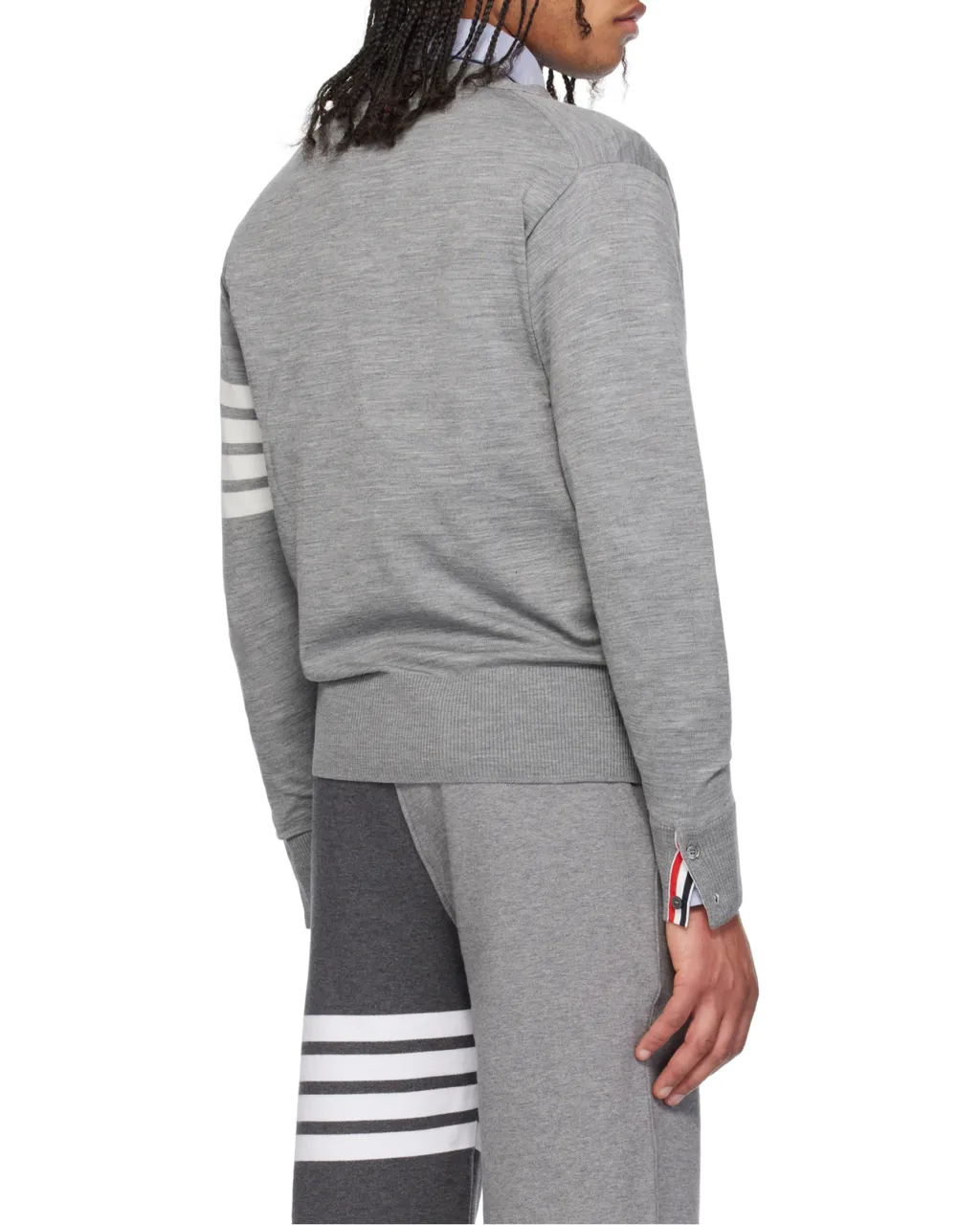 Thom Browne 4-Bar V-Neck Knit Cardigan