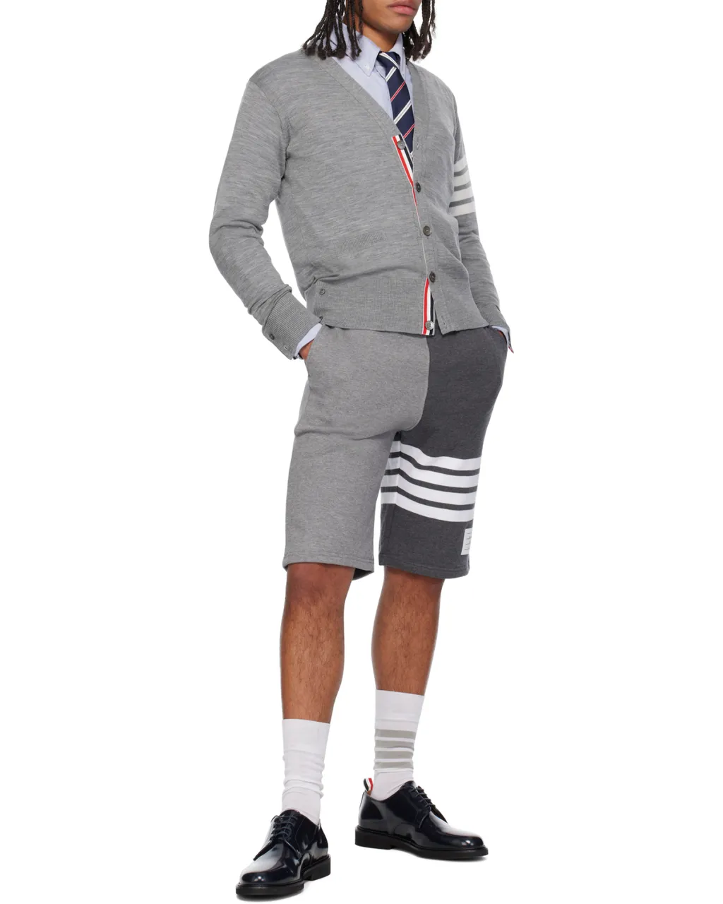 Thom Browne 4-Bar V-Neck Knit Cardigan