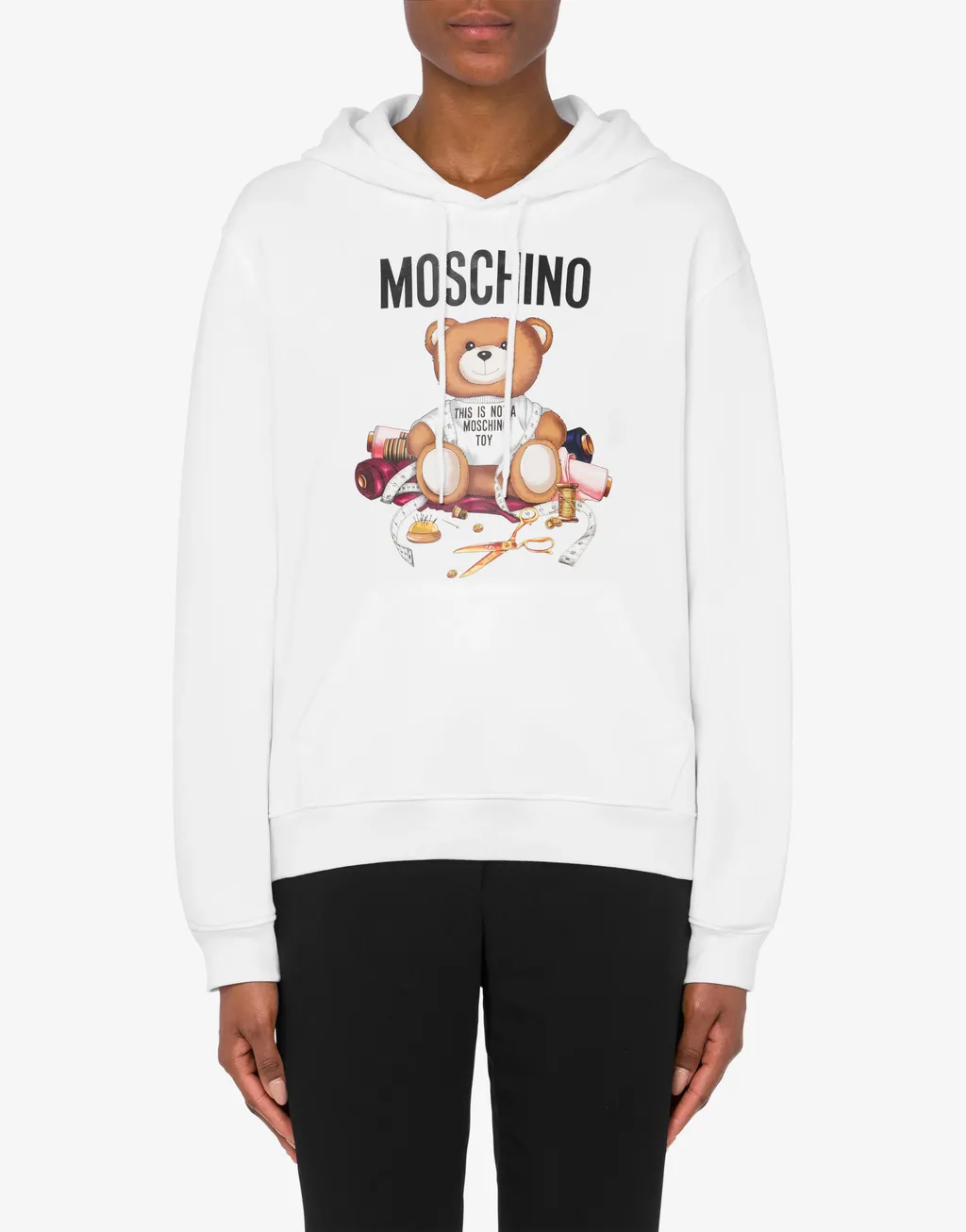 Sewing Teddy Bear-Print Hoodie
