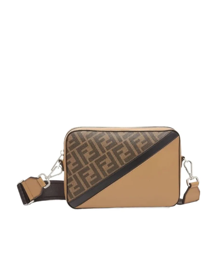 Fendi Monogram Panelled Messenger Bag