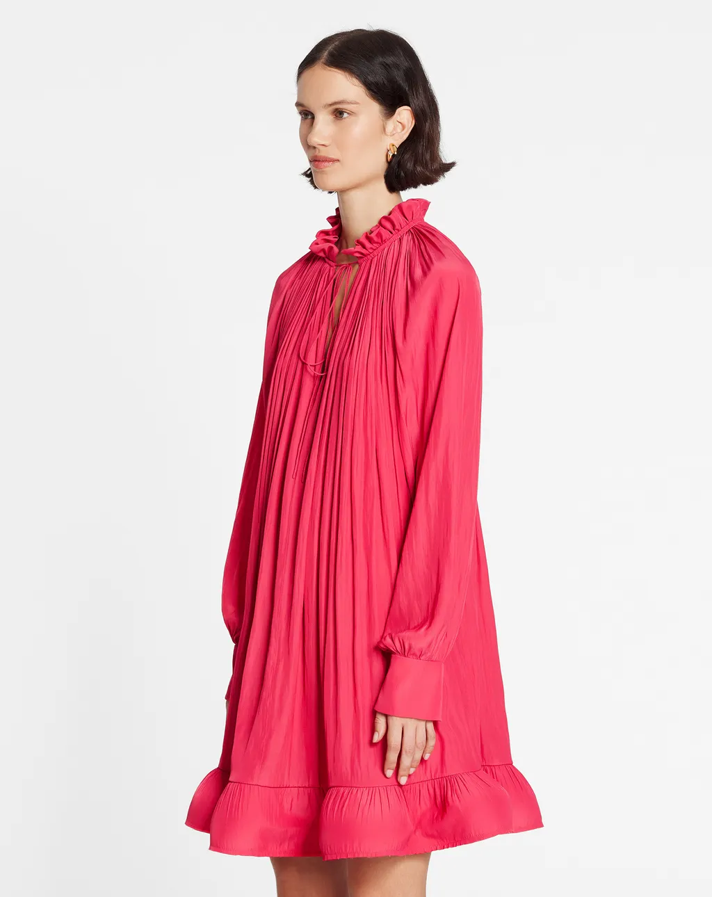 Ruffled Charmeuse Minidress