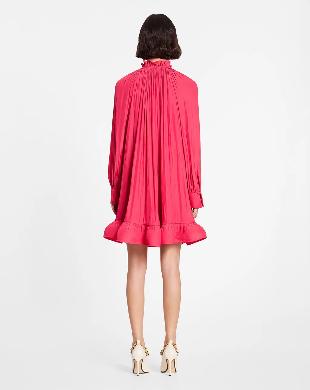 Ruffled Charmeuse Minidress