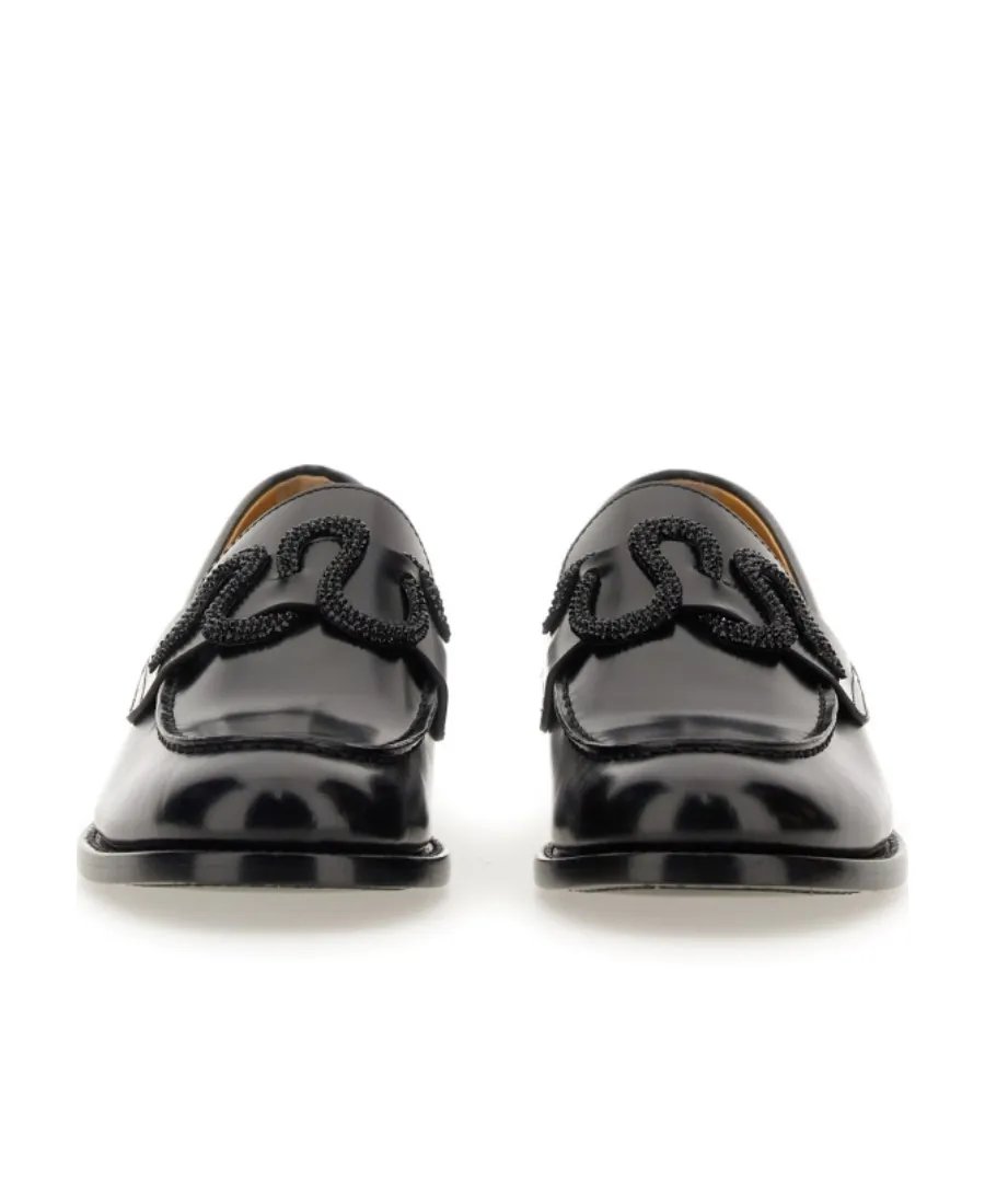 René Caovilla Morgana Embellished Slip-On Loafers