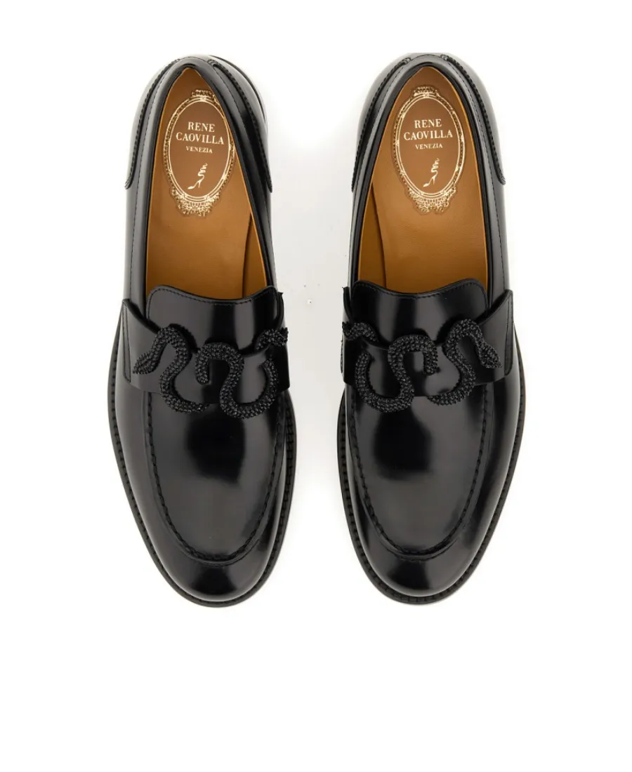 René Caovilla Morgana Embellished Slip-On Loafers