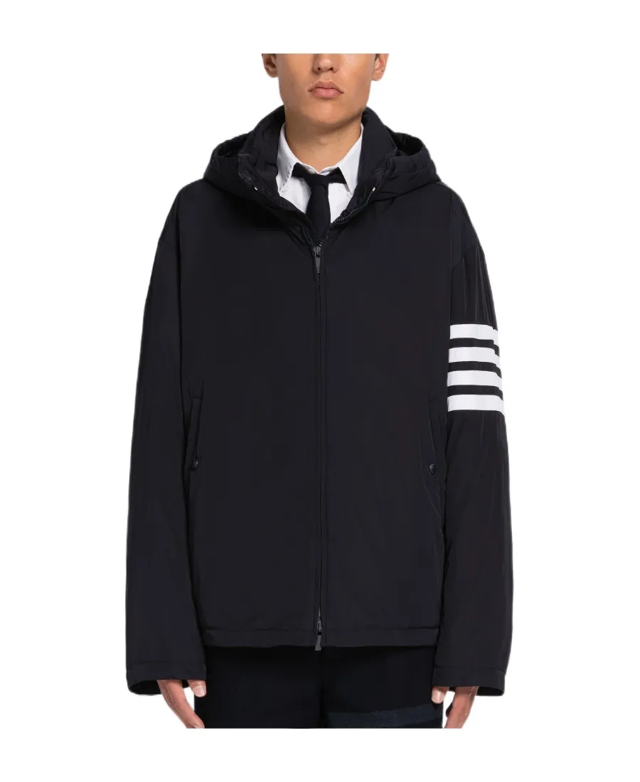 Thom Browne 4-Bar Striped Padded Zipped Jacket
