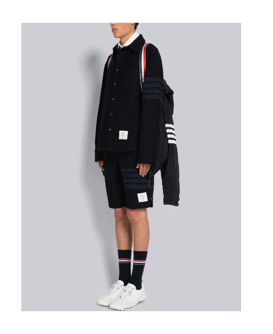Thom Browne 4-Bar Striped Padded Zipped Jacket