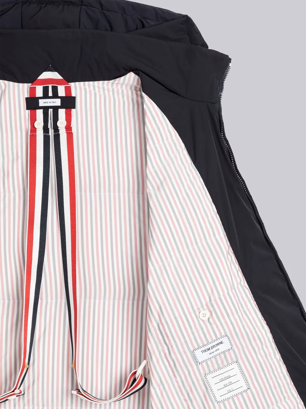 Thom Browne 4-Bar Striped Padded Zipped Jacket