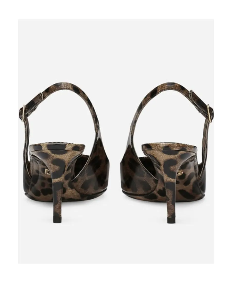 Dolce & Gabbana Leopard Printed Slingback Pumps
