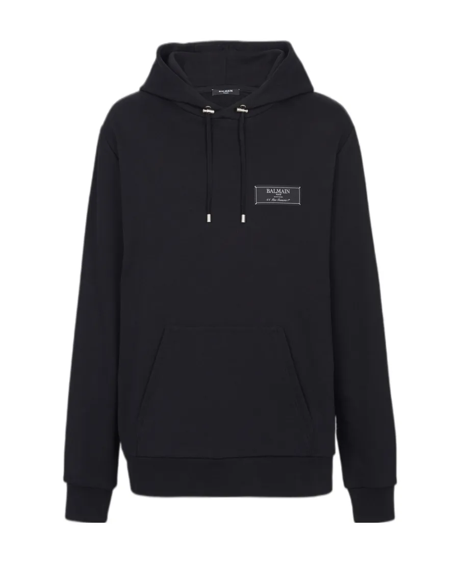 Balmain Logo Patch Drawstring Hoodie