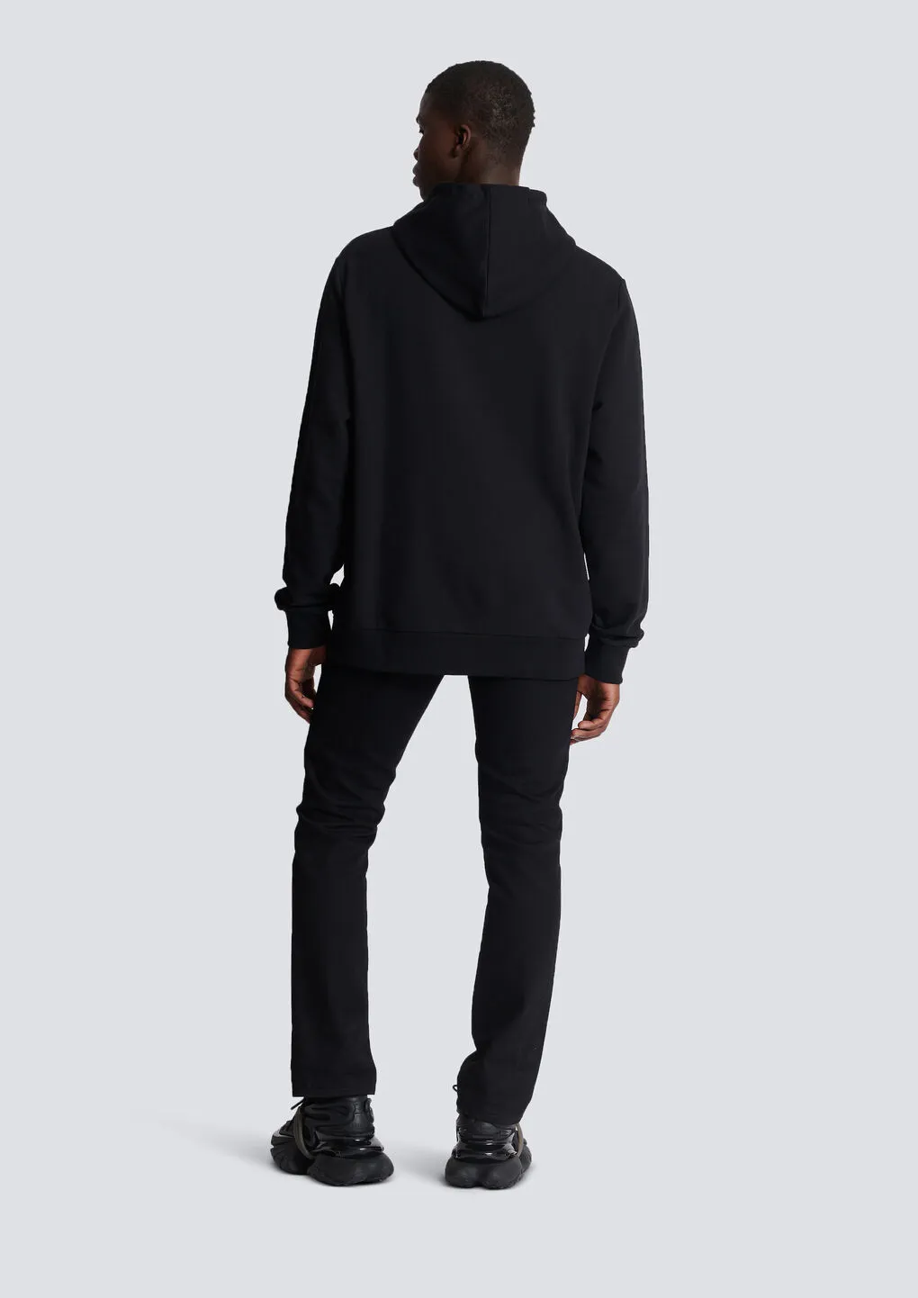 Balmain Logo Patch Drawstring Hoodie