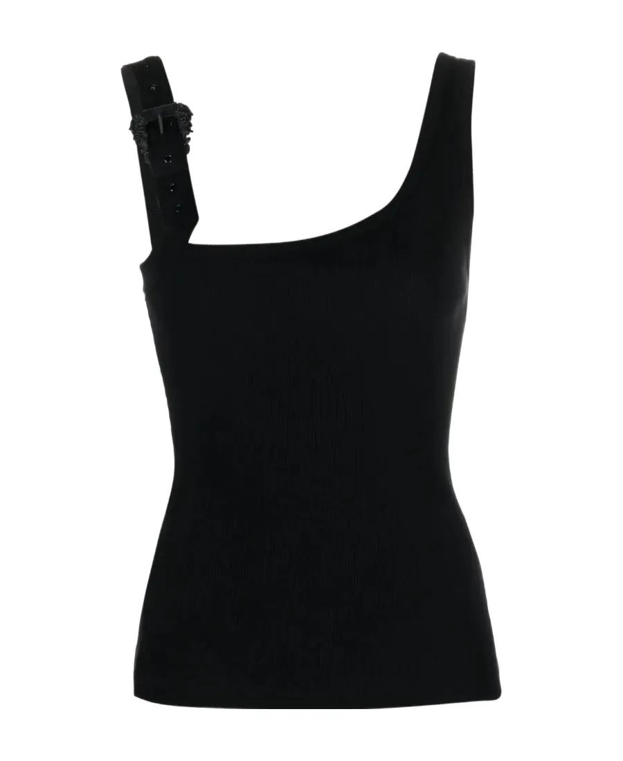 Versace Jeans Couture Buckle-Embellished Ribbed Tank Top