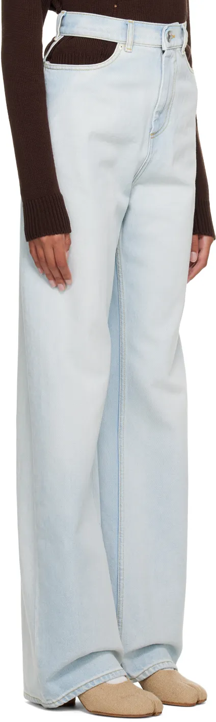 Maison Margiela High-Waist Cut-Out Detailed Jeans