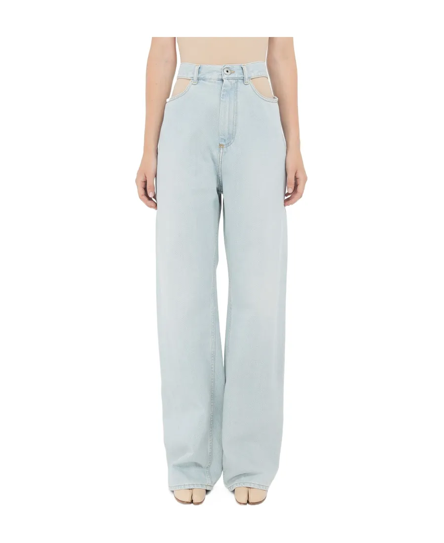 Maison Margiela High-Waist Cut-Out Detailed Jeans
