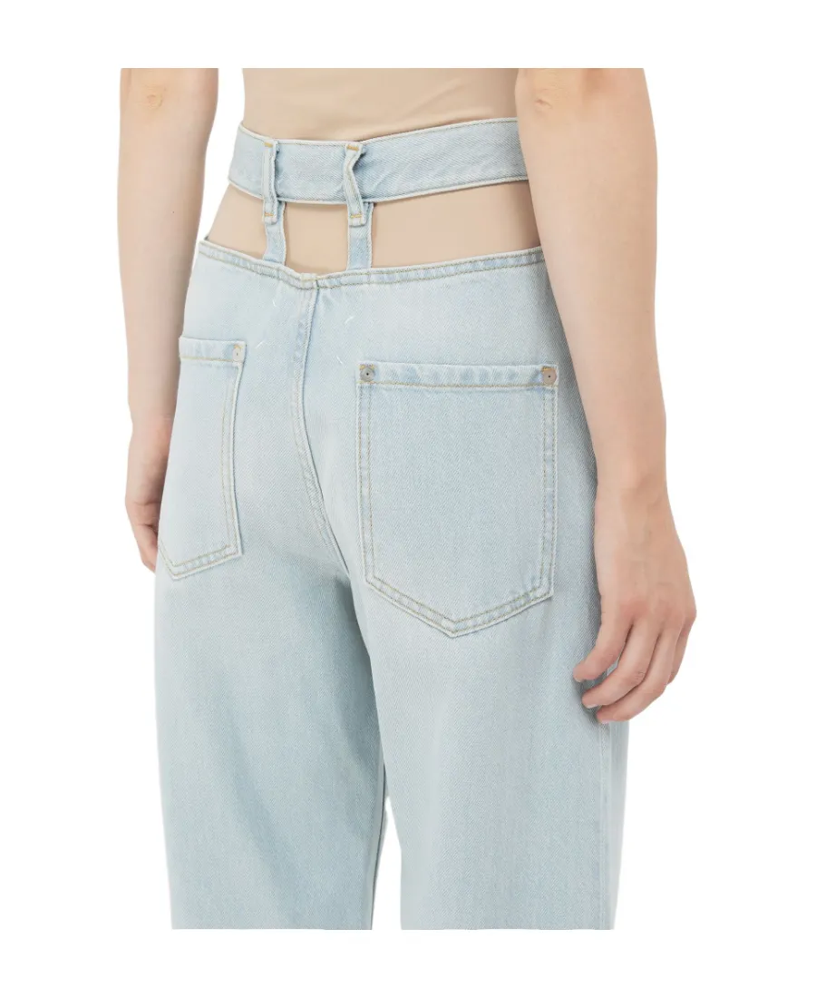 Maison Margiela High-Waist Cut-Out Detailed Jeans