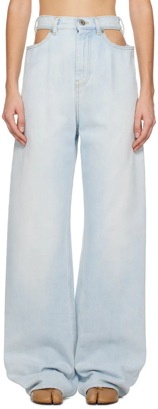 Maison Margiela High-Waist Cut-Out Detailed Jeans