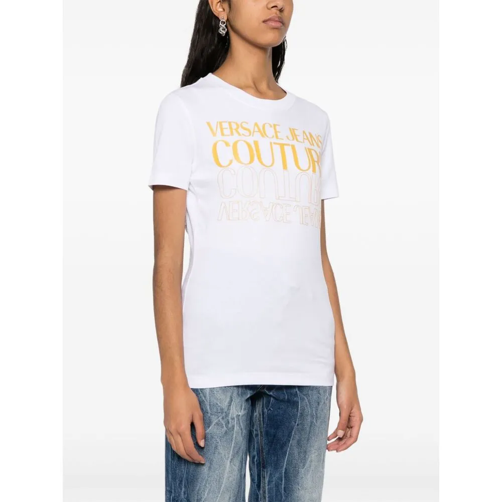 Upside Down-Logo Cotton T-Shirt