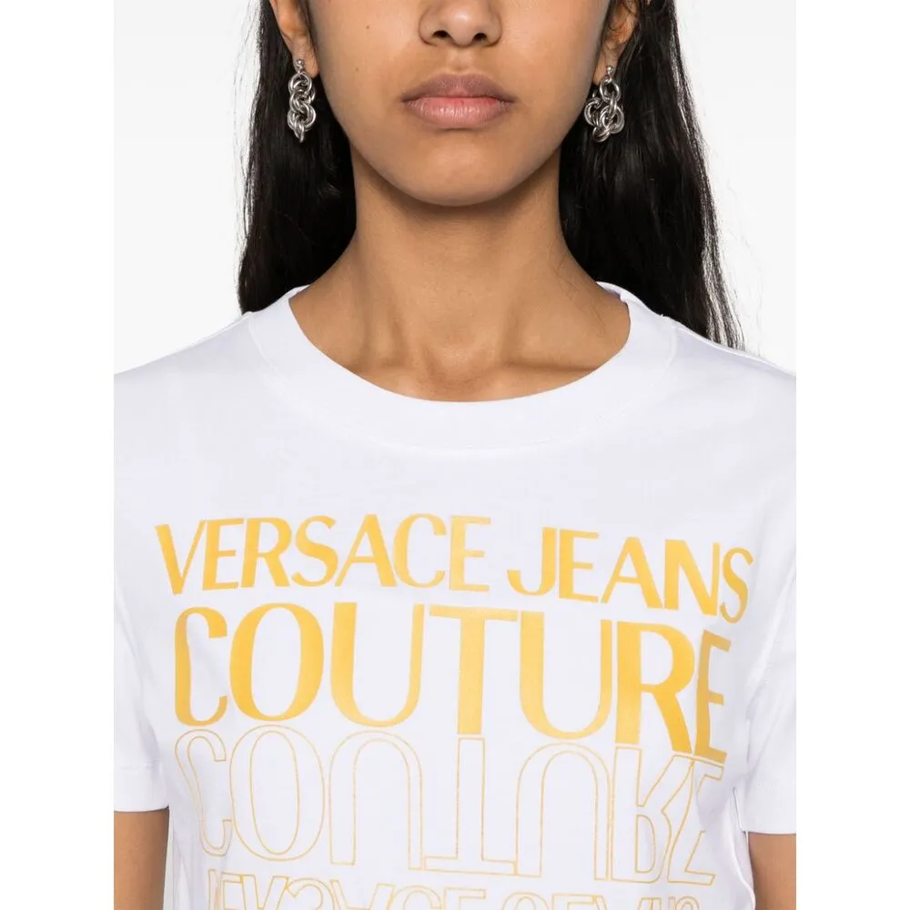 Upside Down-Logo Cotton T-Shirt