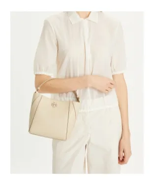 Tory Burch Small Mcgraw Logo Plaque Bucket Bag