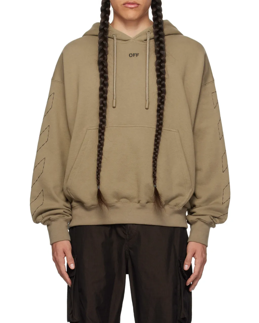Off-White Logo Detailed Drawstring Hoodie