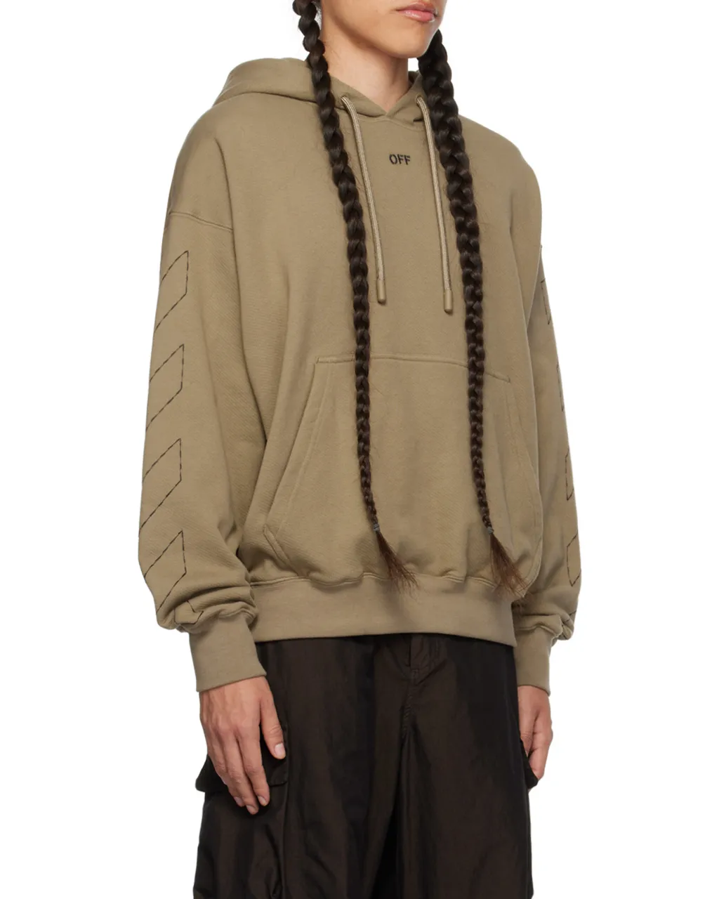 Off-White Logo Detailed Drawstring Hoodie