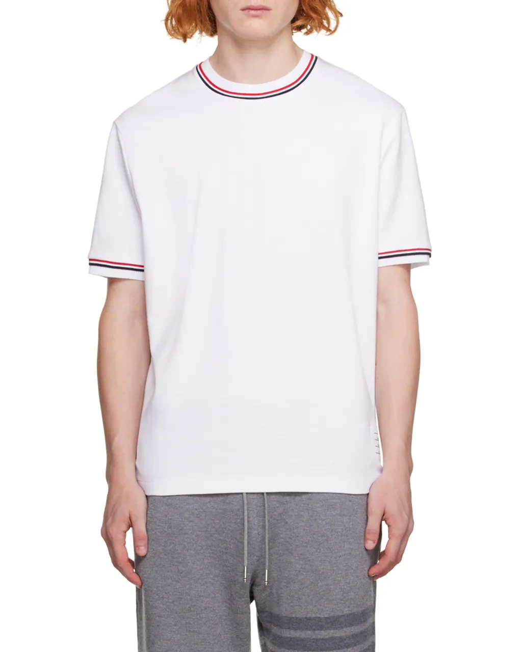 Thom Browne Logo Patch Crewneck T-Shirt