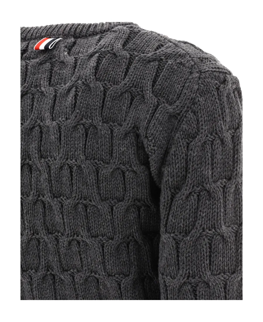 Thom Browne Criss Cross Cable Knitted Jumper