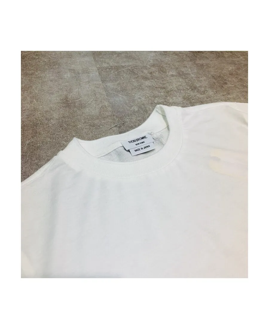 Thom Browne Logo Patch Crewneck T-Shirt