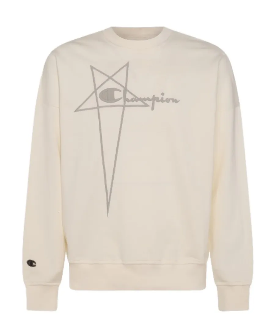 Rick Owens X Champion Logo Embroidered Crewneck Sweatshirt