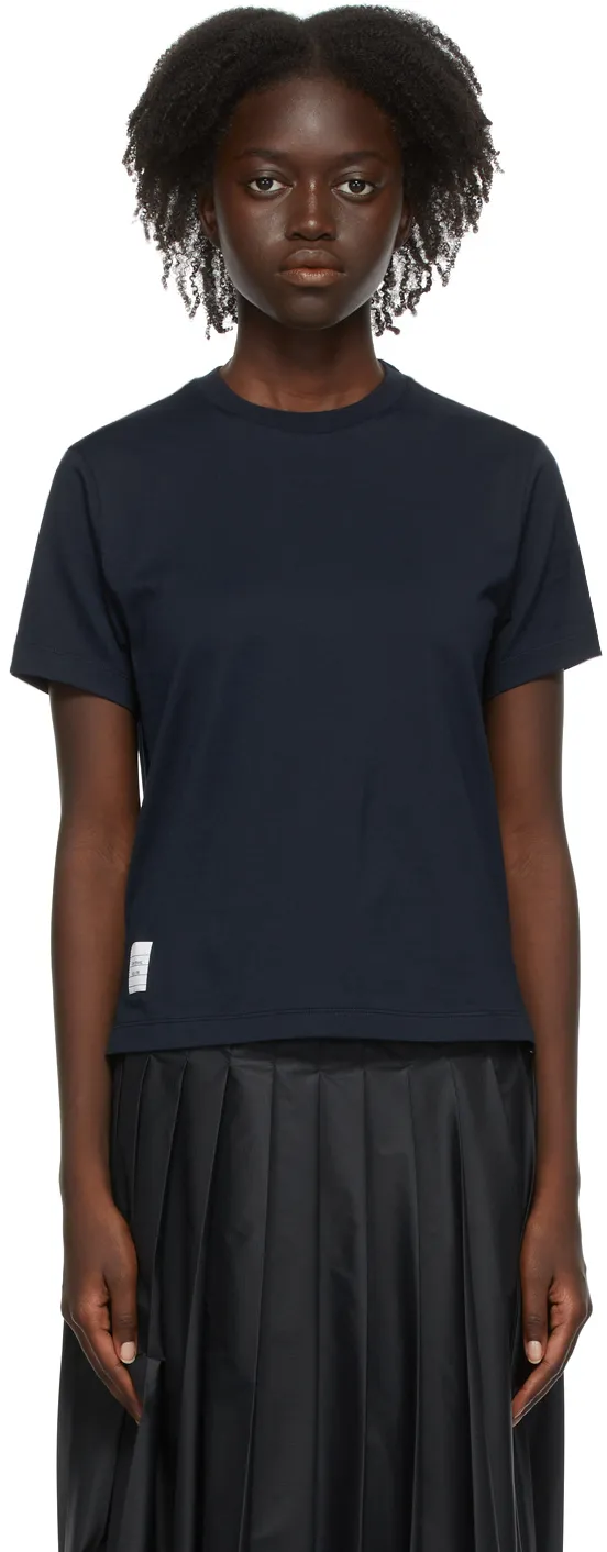 Thom Browne Logo Patch Crewneck T-Shirt