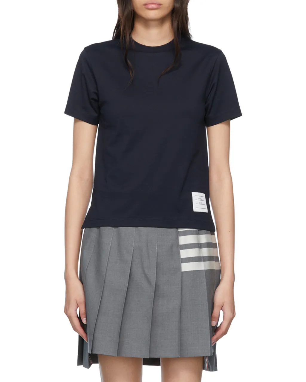 Thom Browne Logo Patch Crewneck T-Shirt