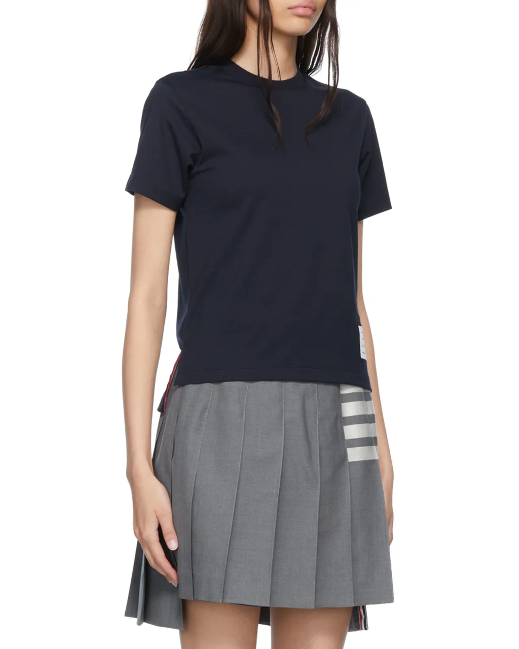 Thom Browne Logo Patch Crewneck T-Shirt