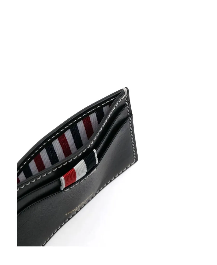 Thom Browne 4-Bar Tab Logo Printed Cardholder