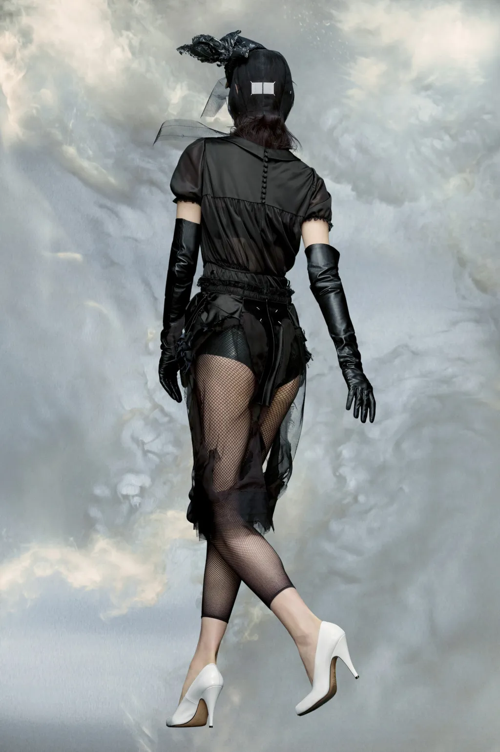Maison Margiela Four-Stitch Short-Sleeved Ruched Bodysuit