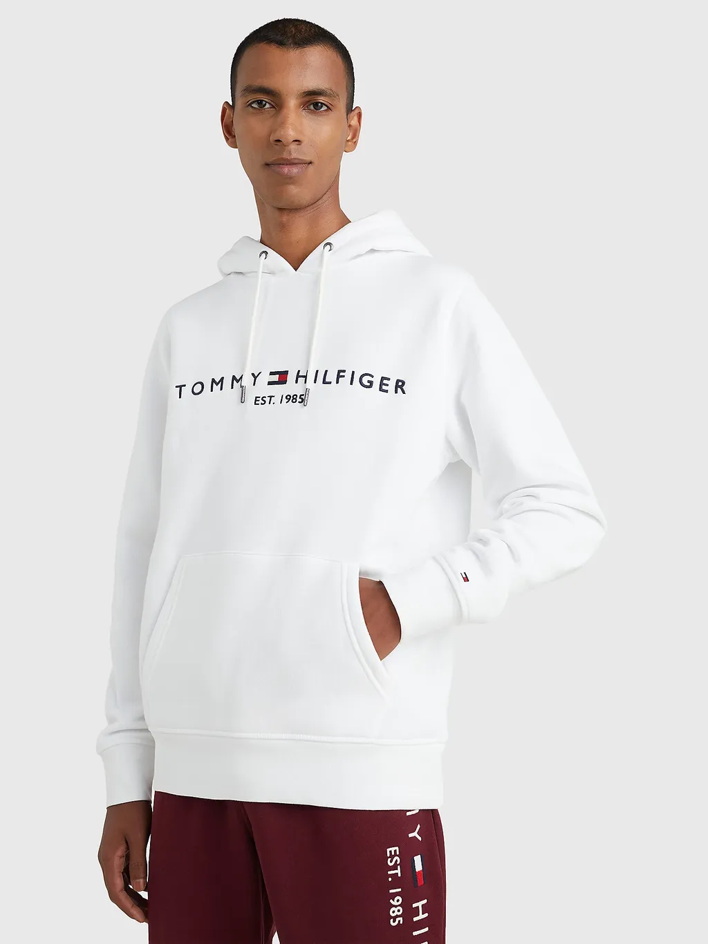 Embroidered Logo Drawstring Hoodie