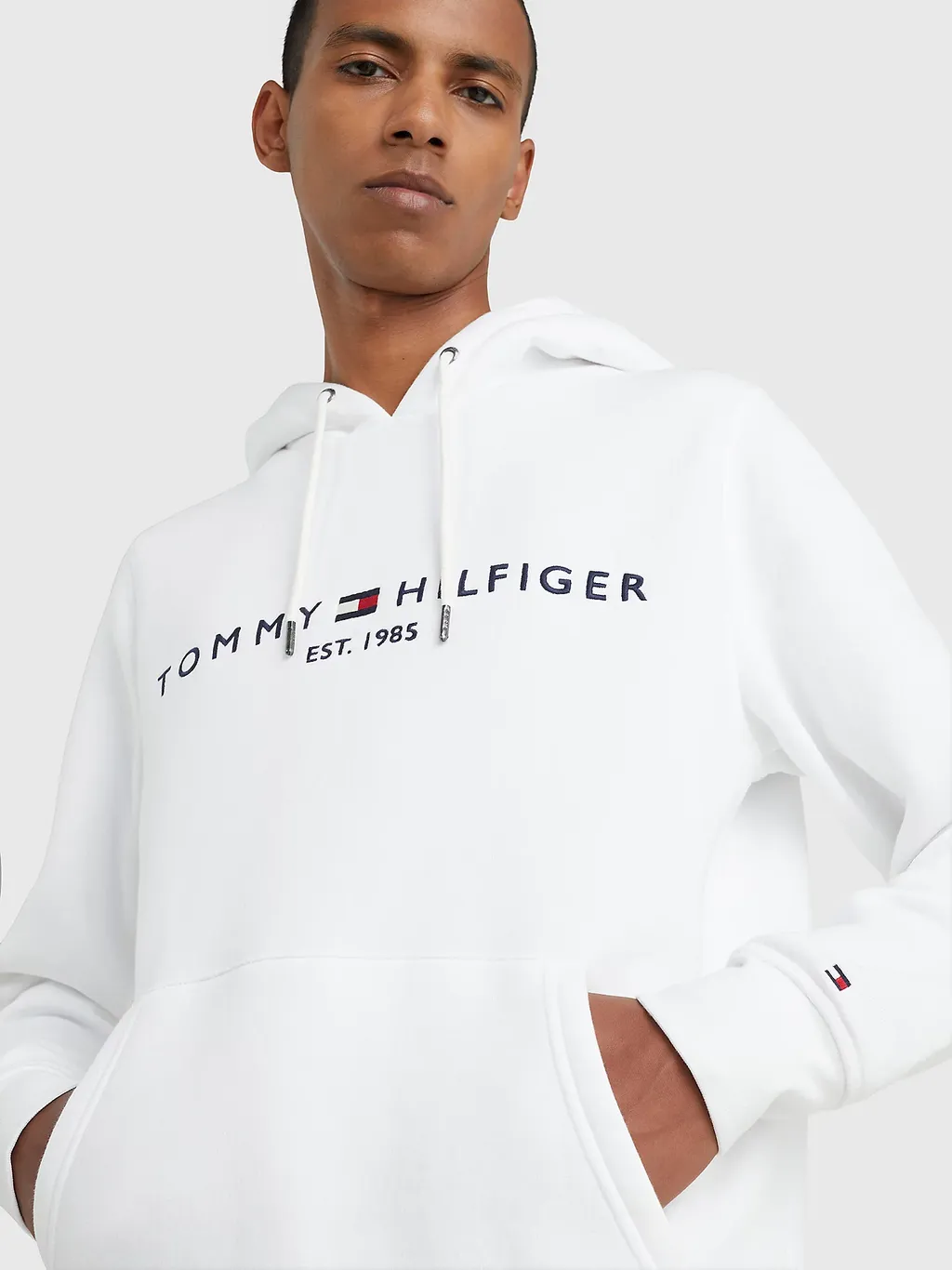 Embroidered Logo Drawstring Hoodie