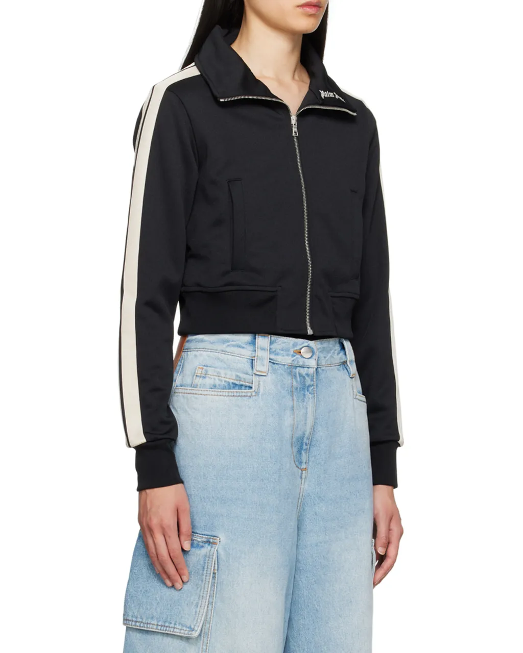 Palm Angels Side-Stripe High Neck Track Jacket