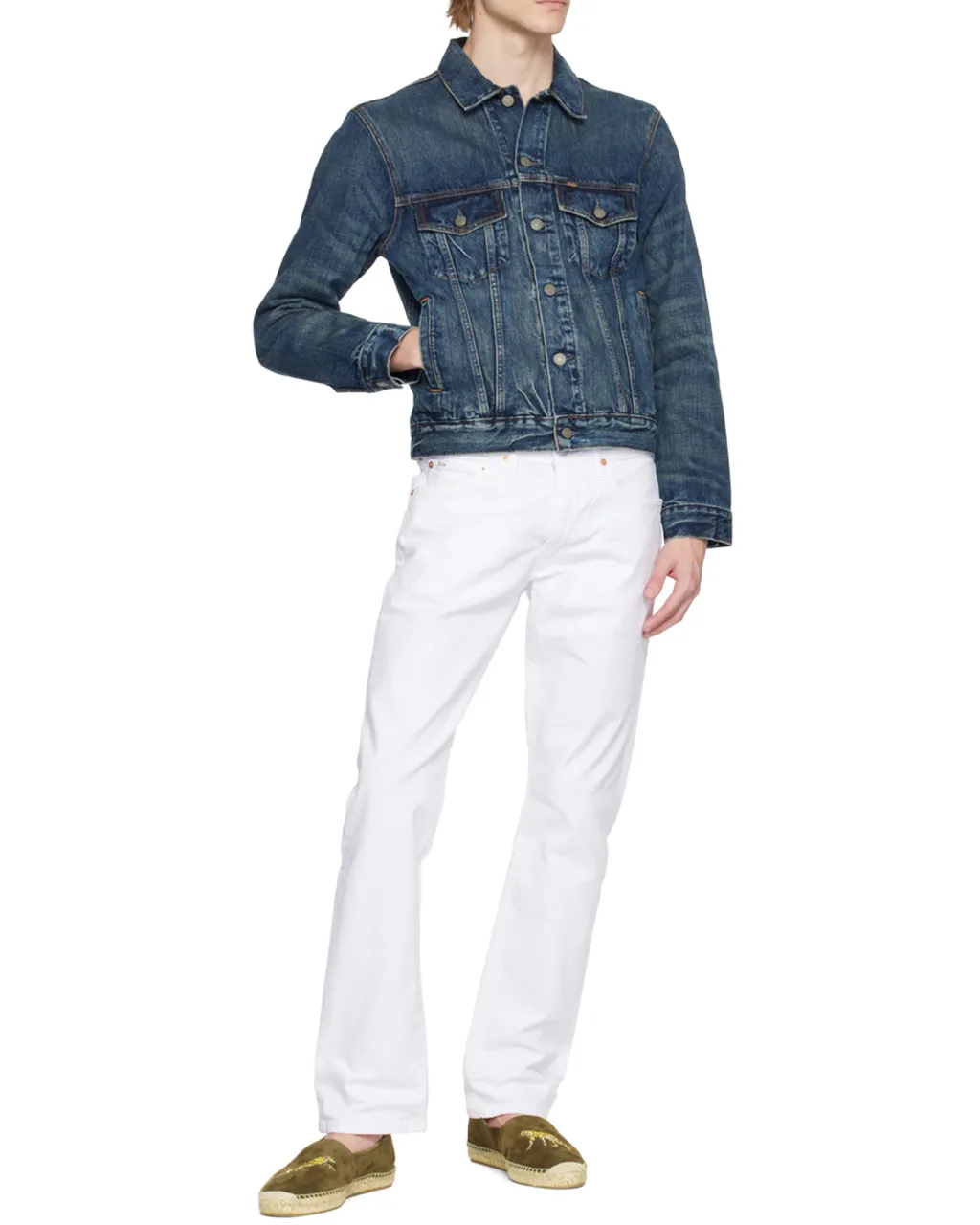 Button-Up Cotton Denim Jacket