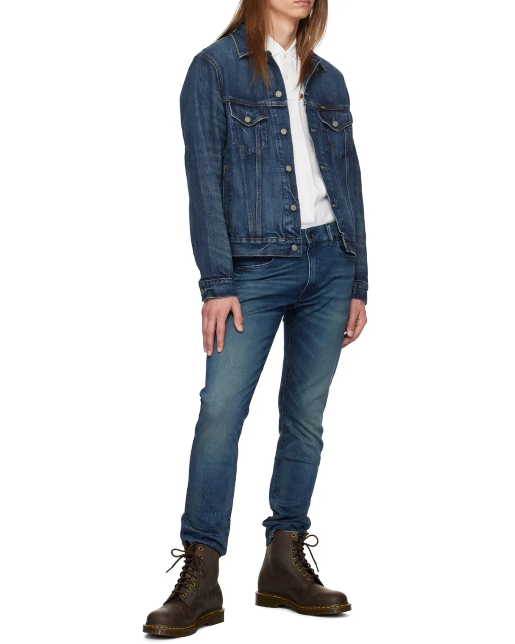 Button-Up Cotton Denim Jacket