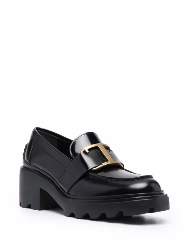 Tod's T-Plaque Block Heel Loafers