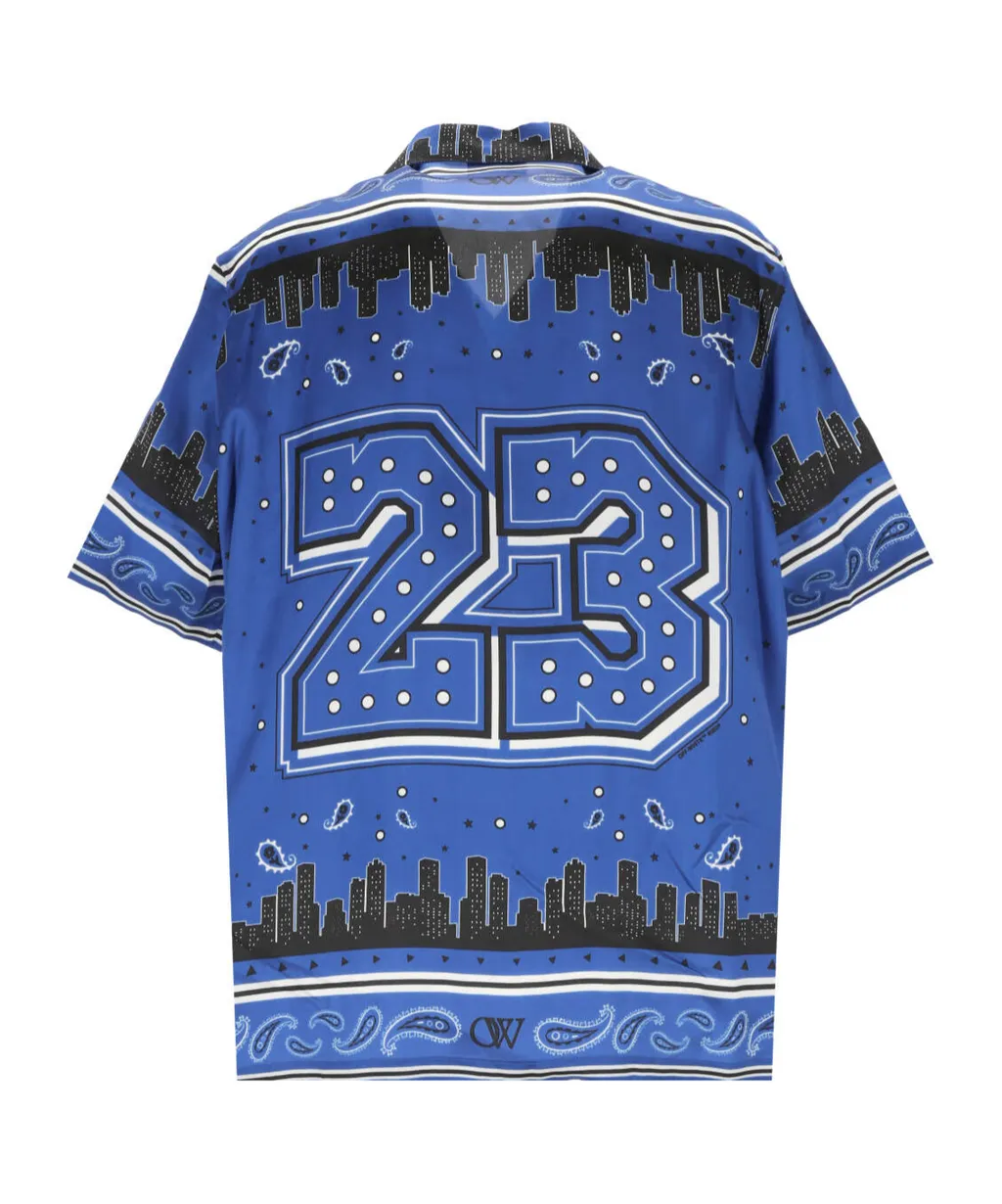 Off-White Bowlling Bandana-Print Straight Hem Shirt