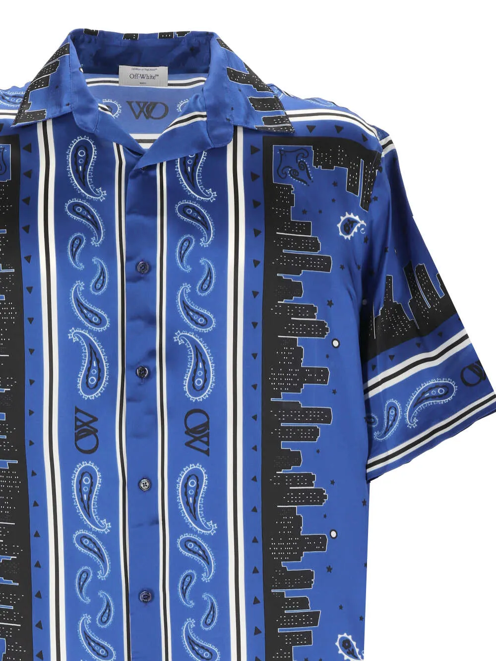 Off-White Bowlling Bandana-Print Straight Hem Shirt