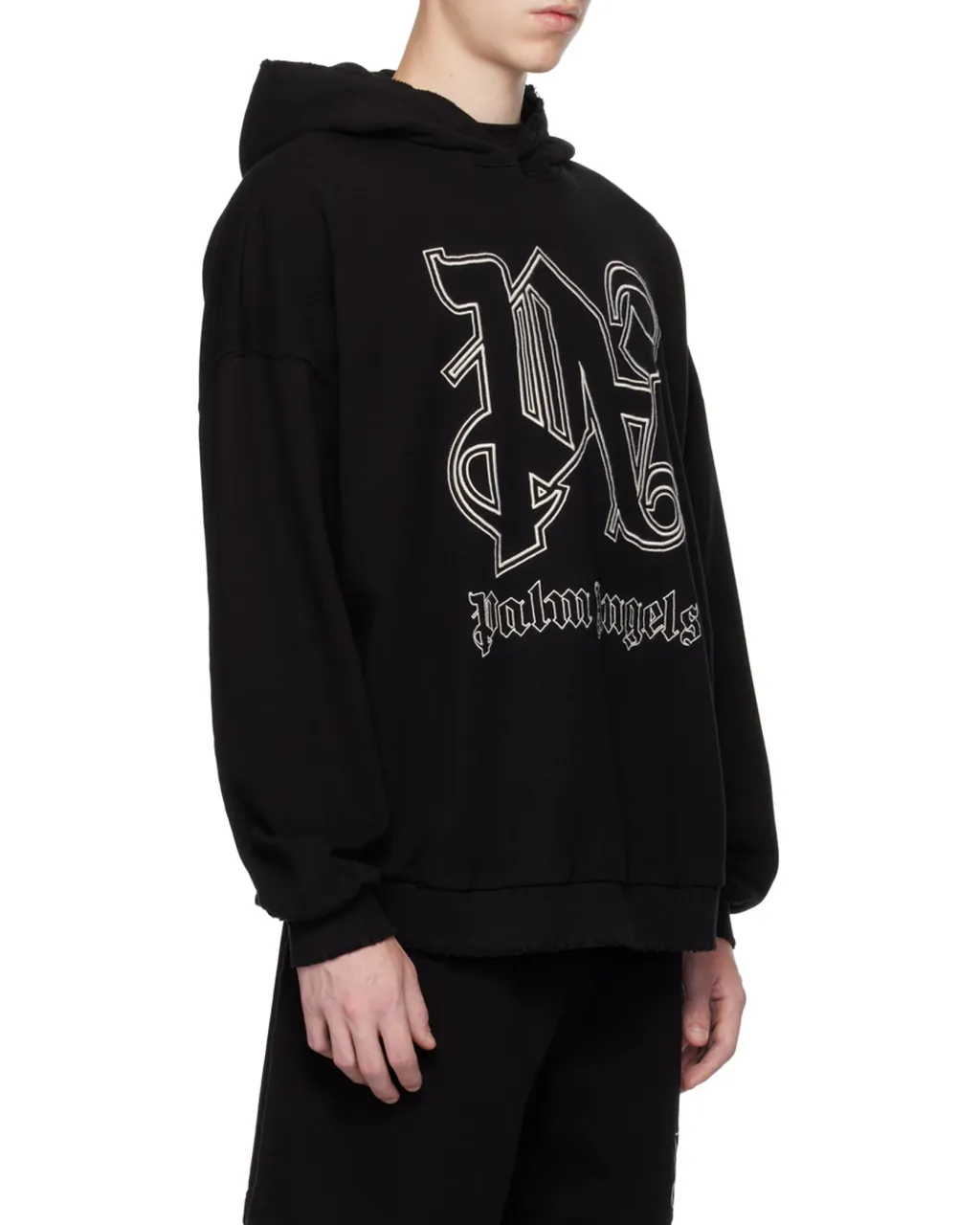 Palm Angels Logo Embroidered Long Sleeved Hoodie
