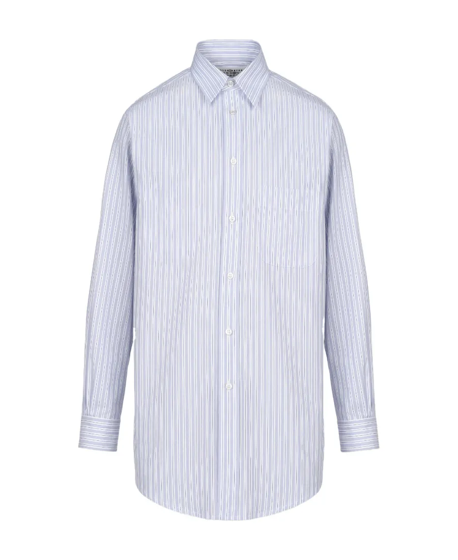 Maison Margiela Pinstripe Long-Sleeved Shirt