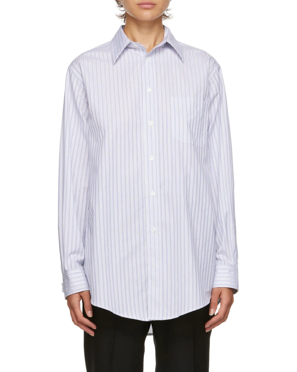 Maison Margiela Pinstripe Long-Sleeved Shirt