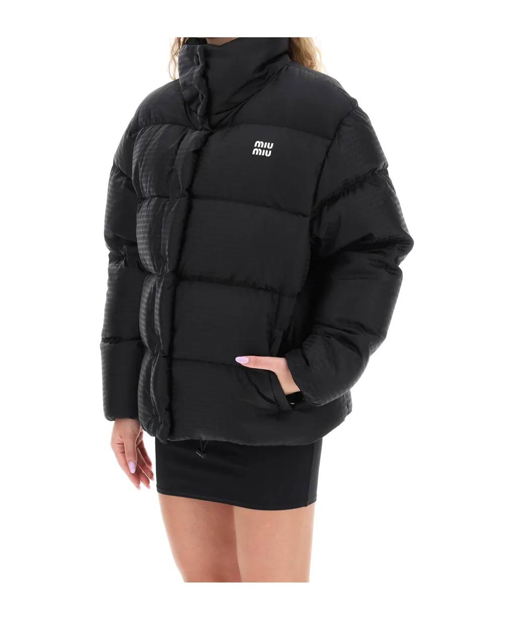 Miu Miu Allover Logo Printed Down Jacket