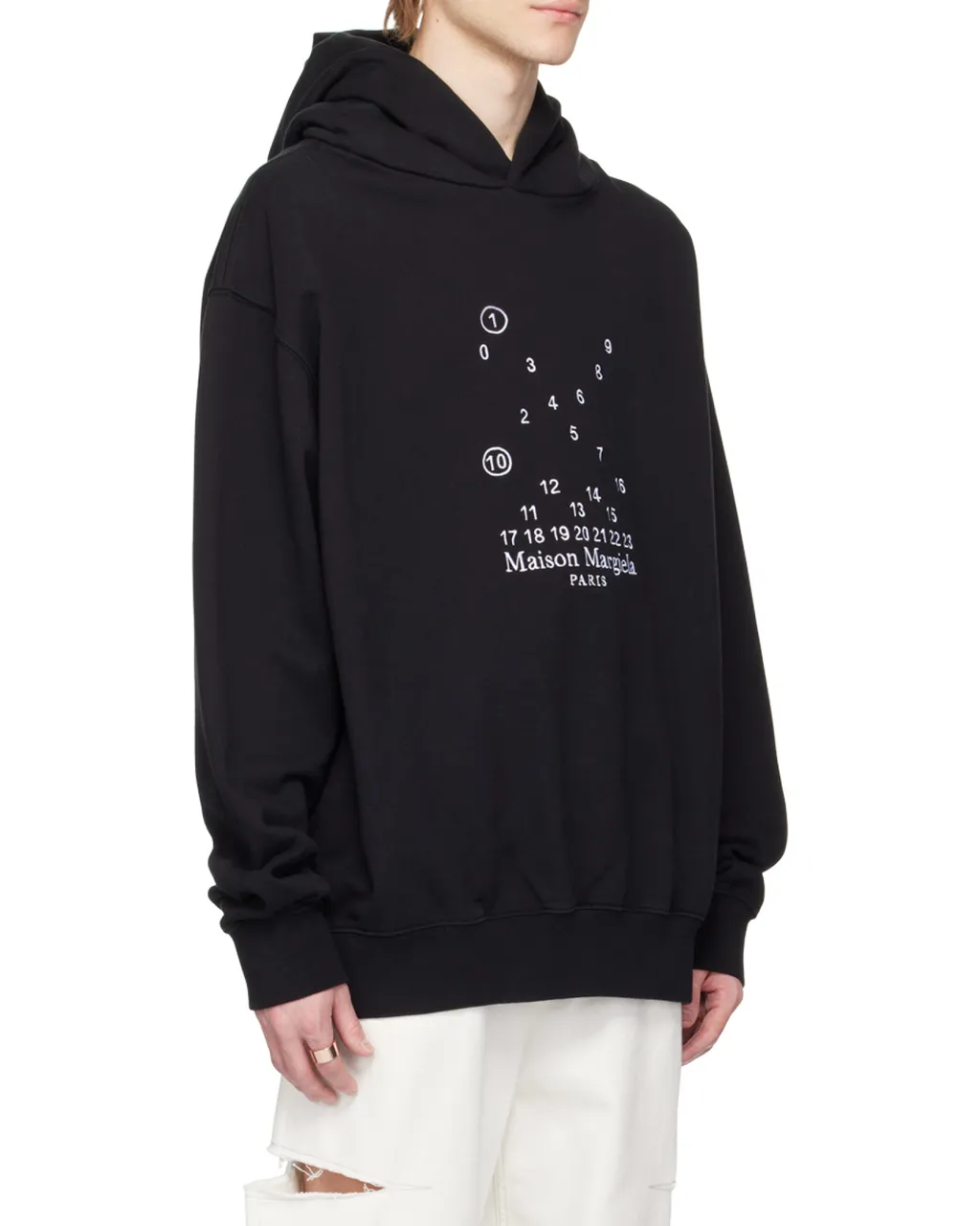 Maison Margiela Logo-Printed Long-Sleeved Hoodie