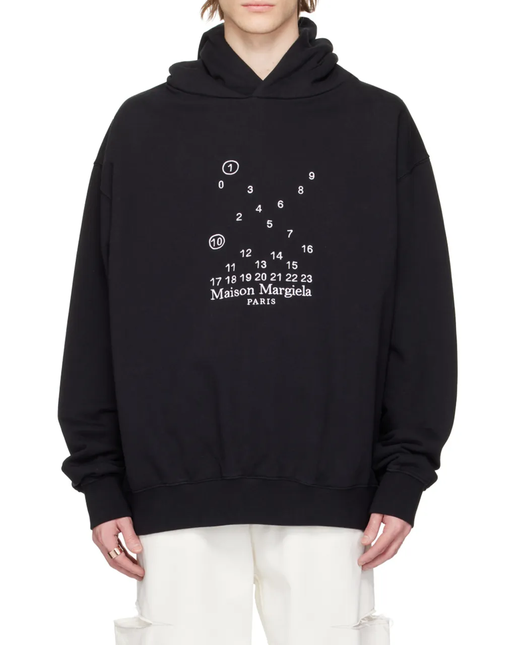 Maison Margiela Logo-Printed Long-Sleeved Hoodie