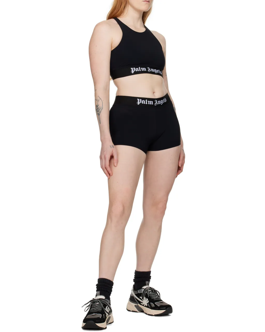 Palm Angels Logo-Tape Racerback Cropped Top